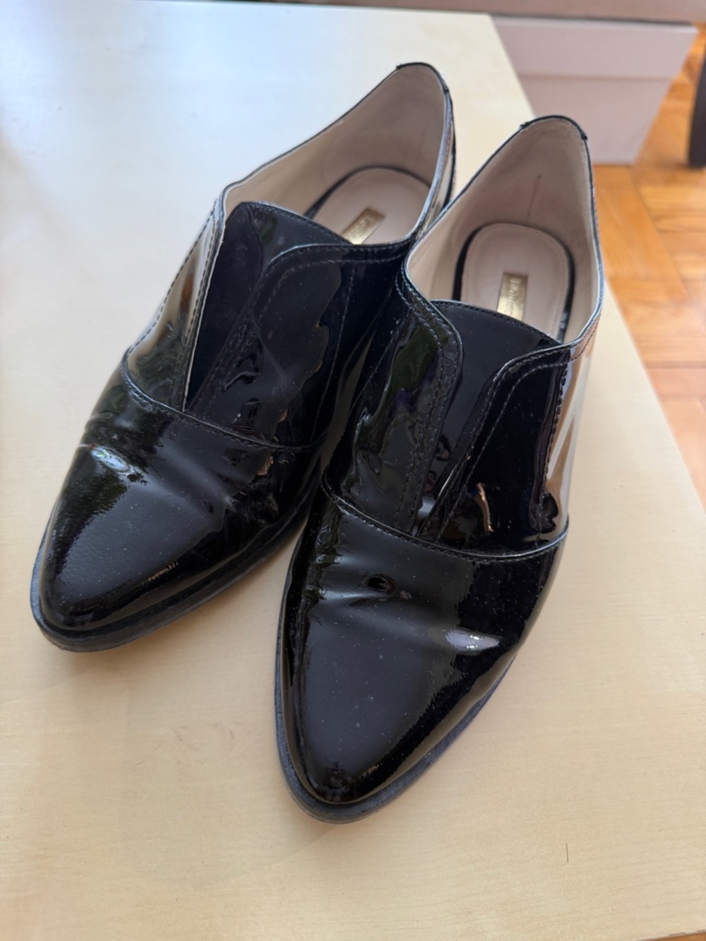 Louise et Cie Black Patent Leather Pointed Loafers